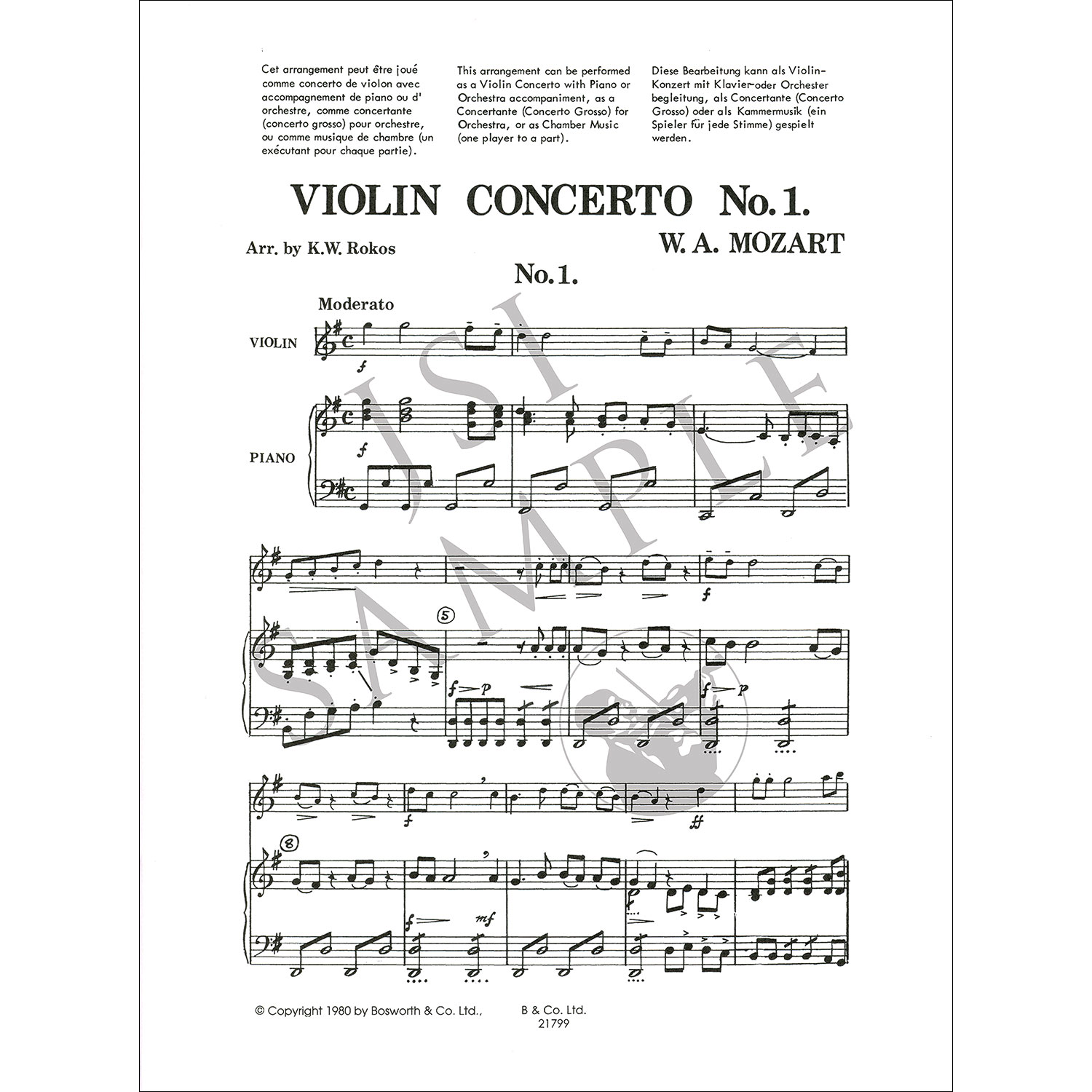 Concerto No In G Major K For Violin And Piano Wolfgang Amadeus Mozart Carriage House