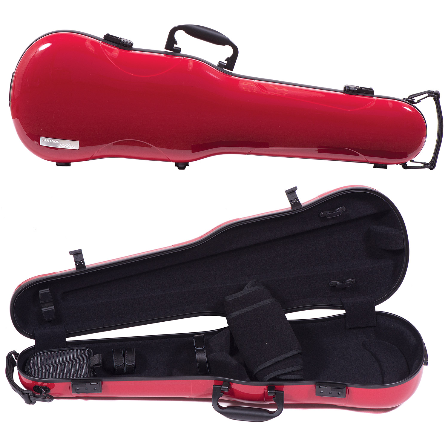 Gewa Air 1.7 Shaped Red Violin Case with subway handle, Black Interior |  Carriage House Violins