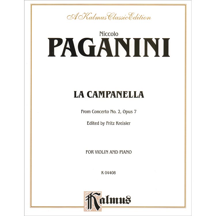 La Campanella from Concerto No. 2 Op. 7, for violin and piano (Fritz ...